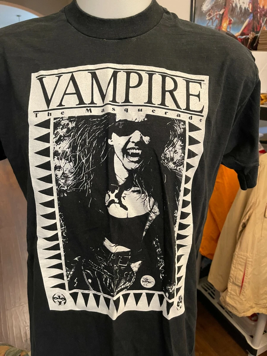 Vintage 1991 Fashion Victim Vampire The Masquerade T-Shirt RPG AKIRA MANGA XL