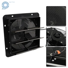 Wall Mounted 10" Shutter Exhaust Fan With Switch+Insect Mesh Low Noise 980 CFM