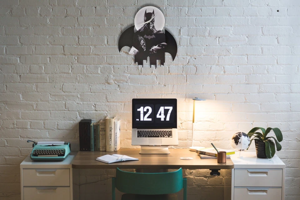 Reloj de Pared Batman Superhéroe Ala Oscilante Reloj Mejor Regalo para Niños y Fans de Murciélagos Foto 4 de 4