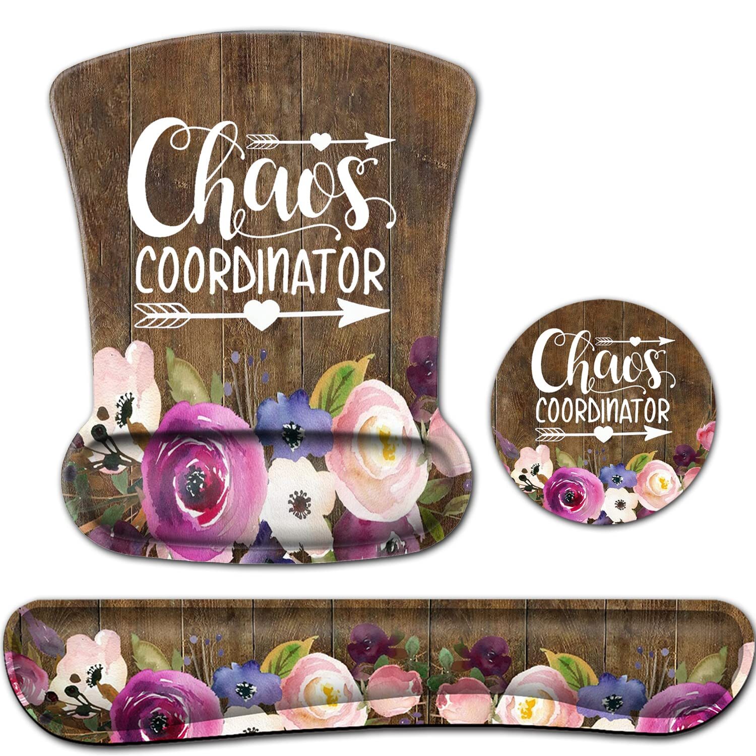 Mouse Pad Wrist Guard and Keyboard Wrist RestOffice Desk Accessories Chaos Co...-image