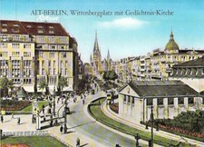 Berlin AK Wittenbergplatz Stra&szlig;enbahn Kirche Spazierg&auml;nger Repro alte Postkarte