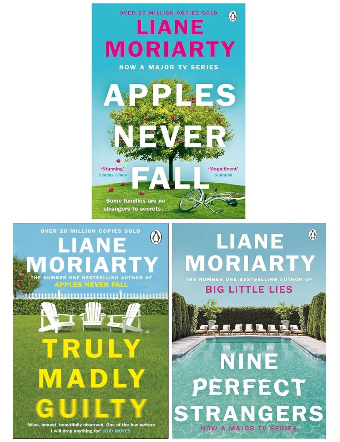 Liane Moriarty Collection 3 Books Set Nine Perfect Strangers, Apples Never Fall