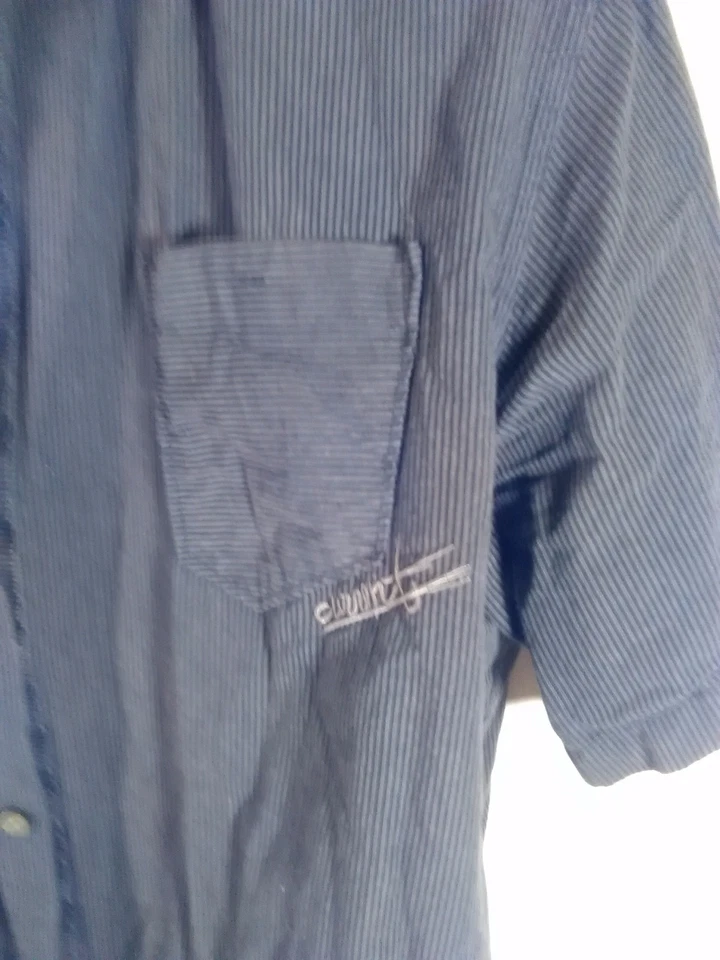 CAMISA OCEAN CURRENT HOMBRE EXTRA GRANDE, XL RAYAS MANGA CORTA ABOTONADA, (H) Foto 4 de 4