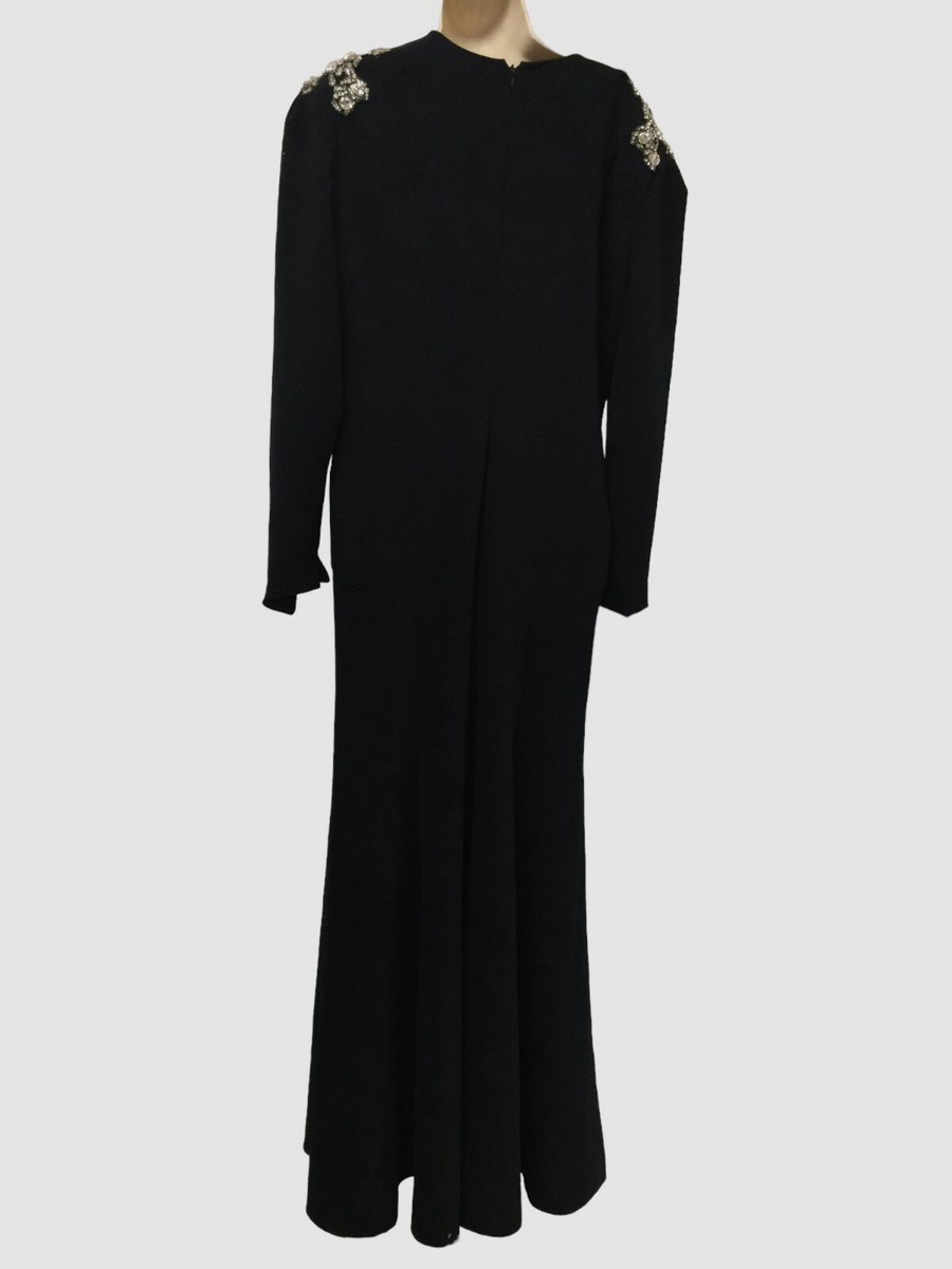 black jenny packham dress Charisma embellished crpe gown in black - Jenny Packham