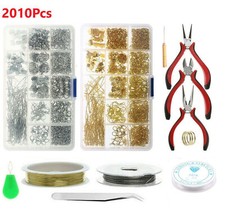 2010x Jewelry Making Supplies Kit Findings Wire Pliers Set DIY Earring Necklace