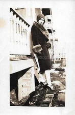 AS SHE WAS THAT DAY Woman ANTIQUE FOUND PHOTO Black+White ORIGINAL 37 58 I