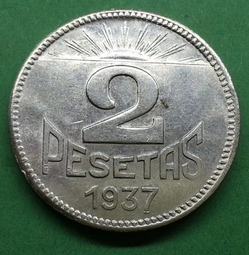 2 Pesetas 1937 CONSEJO DE ASTURIAS Y LEÓN SIN CIRCULAR SC VARIANTE 7 Largo - Imagen 9 de 10