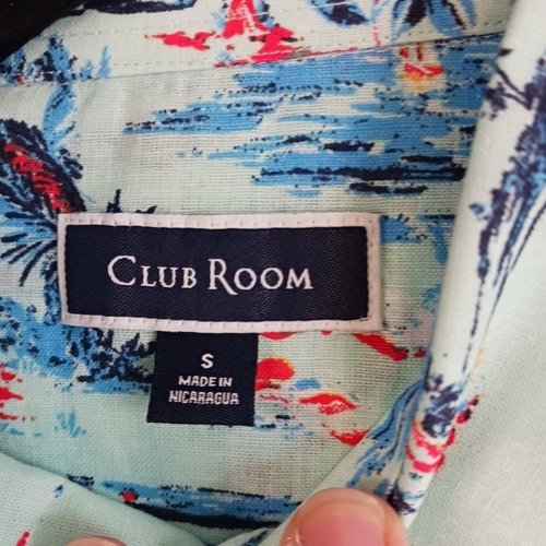 Größe Small Club Room Herren Kleid Shirt kurzärmelig blau Blumenmuster tropisch Neu ohne Etikett - Bild 2 von 7