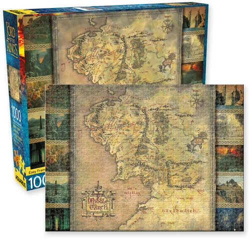 AQUARIUS Der Herr der Ringe Mittelerde Karte 1000-teiliges Puzzle 710 mm x 510 mm