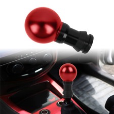 Universal Round Ball Red Aluminum Automatic Gear Shift Knob Lever Shifter