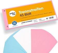 perfect line 45 Dividers for A4 Folders, Recycled Cardboard, 3 colour