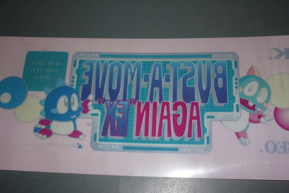 Original BUSTAMOVE AGAIN EX SNK NEOGEO MVS Arcade Marquee Sign eBay