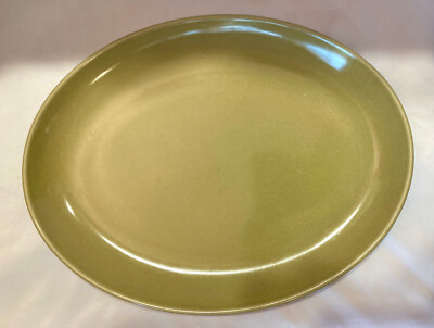MCM Vintage RUSSEL WRIGHT PLATTER Iroquois Avocado Green 14