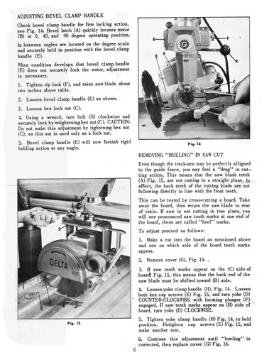 Delta Super 990 10" Radial Saw Instruction & Parts List Manual #1962 - Picture 6 of 11