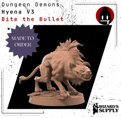 3d printed mini D&D miniatures Hyenas Savagery Minion V3 Dungeon Demons