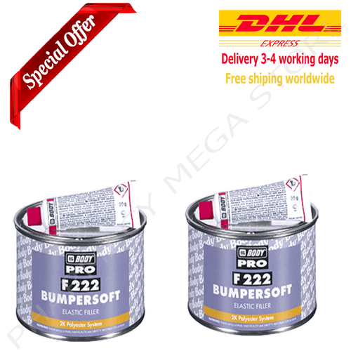 1 x HB Body 222 Bumpersoft Car Body Filler Black Putty For Plastic