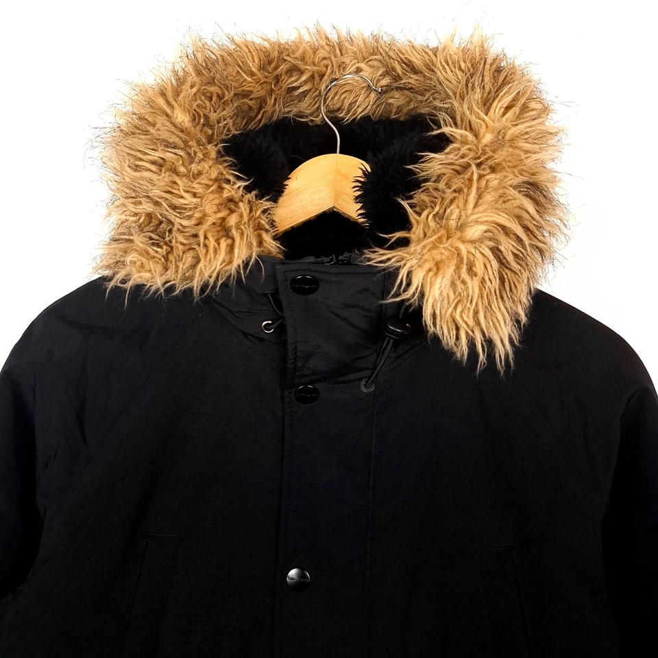 CARHARTT Hombres Parka Chaqueta Talla M Con Capucha Aislada Negro Cremallera ... - Imagen 3 de 4