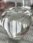 Steuben Art Glass Crystal Apple Temptation Paperweight Signed 4" Paperweight
