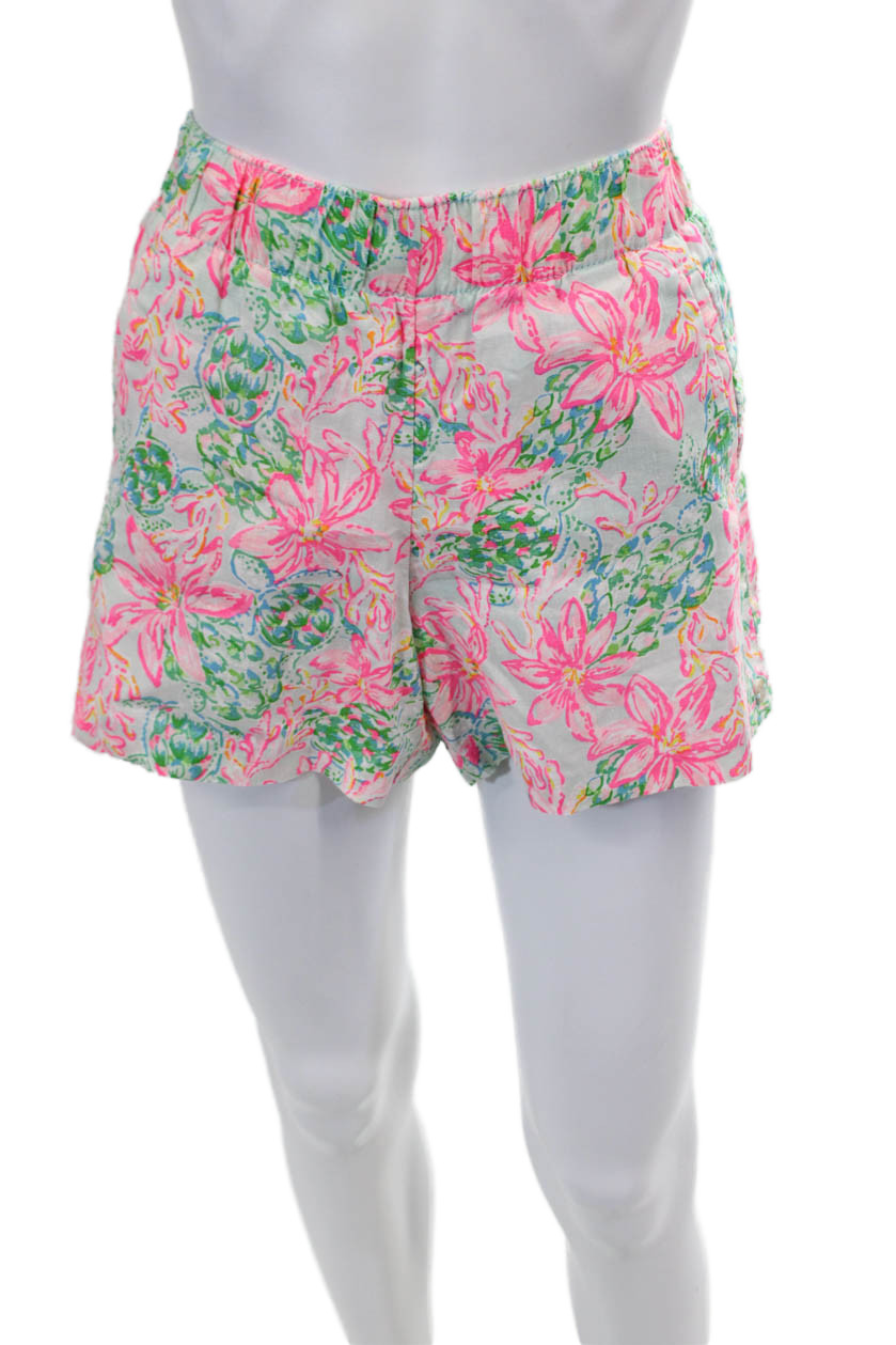 Lilly Pulitzer Women's Elastic Waist Pull-On Casual Shorts Floral Size SFree Shipping in US $100+ Orders | $6.95 Orders Below