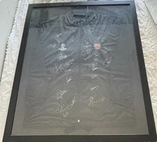 2001 To 2002 framed FC Barcelona Champions League Rain Coat Signed By 21 Players