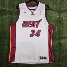 Ray Allen Miami Heat #34 Adidas NBA Swingman Maglia Uomo Large Bianca