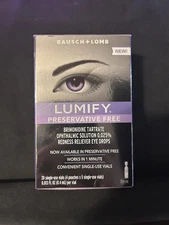LUMIFY PRESERVATIVE FREE REDNESS RELIEVER EYE DROPS 20 SINGLE USE VIALS EX 05/27
