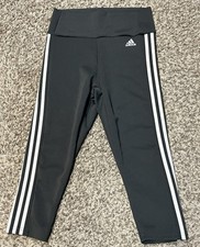 Adidas Multi Sport Tights Gray Three Stripe Athletic Pants Women's Size M