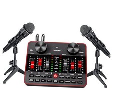 Podcast Microphone Bundle with Live Sound Card Audio Mixer, Podcast G1 2 MIC