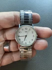 Vintage Timex LA CELL Silver Tone Case Quartz Analog Men's Watch New Battery
