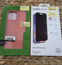 Kate Spade New York iPhone 14 Pro Max Case MagSafe Grapefuit Soda Zagg Bundle