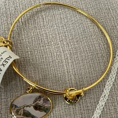 Alex & Ani Goldtone Creation Of Adam Expandable Bangle Bracelet NWOT