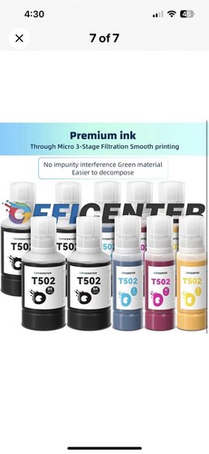 Officenter refill ink bottles T502 (10 Bottles Combo Pack) For Epson EcoTank - Afbeelding 7 van 7