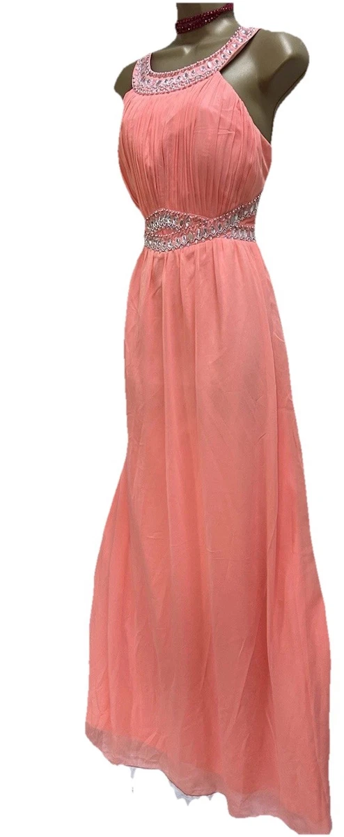 open lace back dress Princess Pink Prom Dress with Train,Long Formal Dresses Graduation – jkprom main image 0