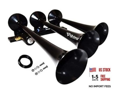 | 3 Trumpet Air Horn () | Super Loud | Train Sound - [V1007B] Black