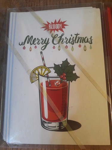 24 Merry Christmas Cards (2 Design, 24 Cards) - Bloody Merry And Oooh A Gift T4 - Picture 2 of 6