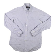 Ralph Lauren Shirt Mens MEDIUM Blue Check Button Up Dress Casual Size M 15.5