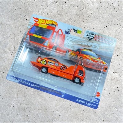 Hot Wheels Premium Team Transport Nissan Silvia S15 HKS Genki D1 Drift Aero Lift