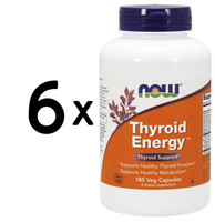 6 X Now Foods Thyroid Energy - 180 Vcaps (138,88 Eur/Kg)