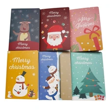 COULEE 6 pc Pop Up 3D Christmas Greeting Xmas Cards, Envelopes Santa Elf Snowman