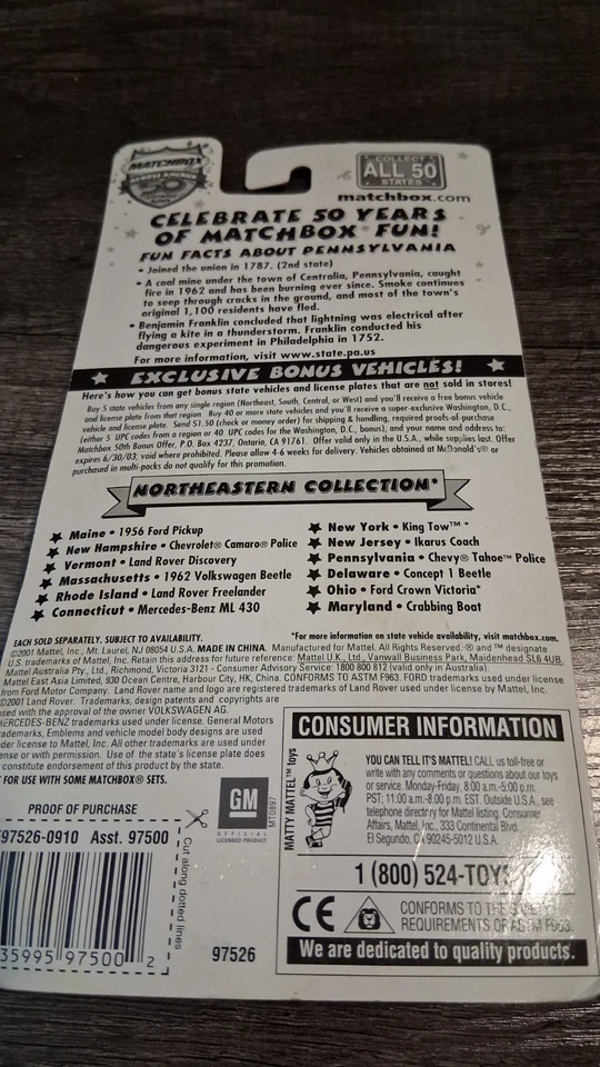 Matchbox Across America 50th Birthday Series - Pennsylvania - Image 2 of 2