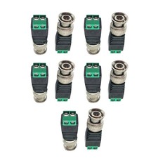 10Pc Solder-Free Power Adapter CCTV Video BNC Male Cable Connector Terminals