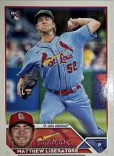 Topps 2023 Series 1 Matthew Liberatore #52 Rookie St. Louis Cardinals MLB Card. rookie card picture