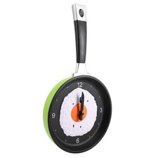 Frying Pan Clock with Fried Egg - Novelty Hanging Kitchen Cafe Wall Clock5911