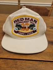 Vintage Red Man Tobacco Hat Cap 10th Anniversary Tournament Trail Bass Fishing
