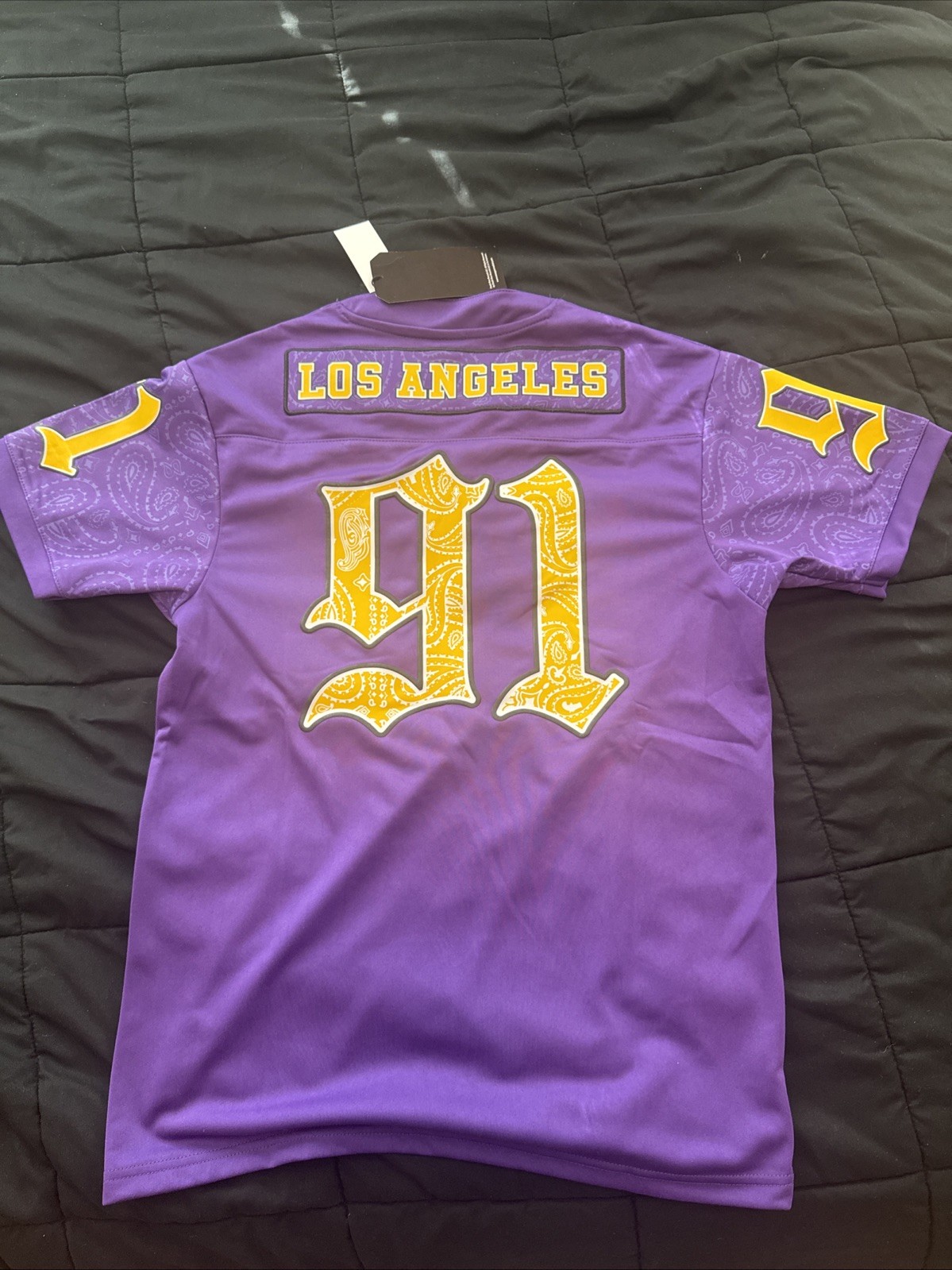 FILA Maglia Death Row Records LA #91 Viola Paisley Uomo Small Stile Calcio