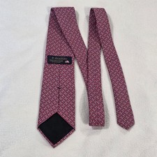 Brooks Brothers Red Blue Silk Horsebit Geometric Tie Made in USA Italian Fabric