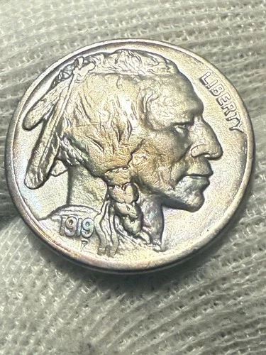 1919-S Buffalo Nickel in almost uncirculated plus High Grade Toned