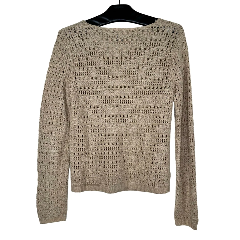 Suéter Ann Taylor Crochet Mezcla Lino XS Foto 2 de 4