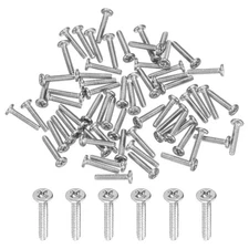 60-Pack Flat Head Machine Screws, M1x5mm 304 Stainless Steel Phillips Screws