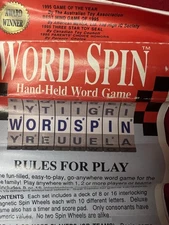 Word Spin Scramble, 1995 Hand Held Family Game By Geospace Magnetics Wheels